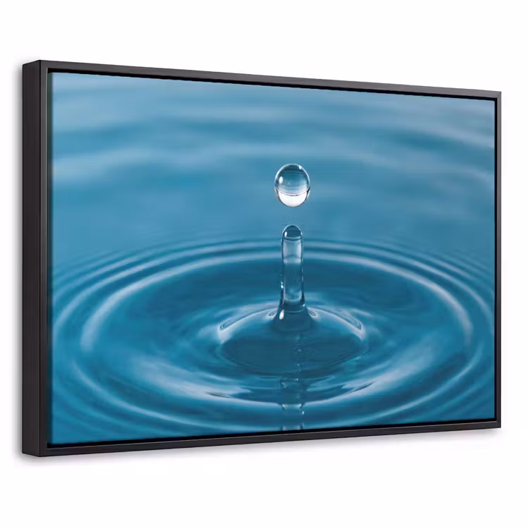 Canvas met lijst - Waterdruppel - Water - Oppervlakte — 1