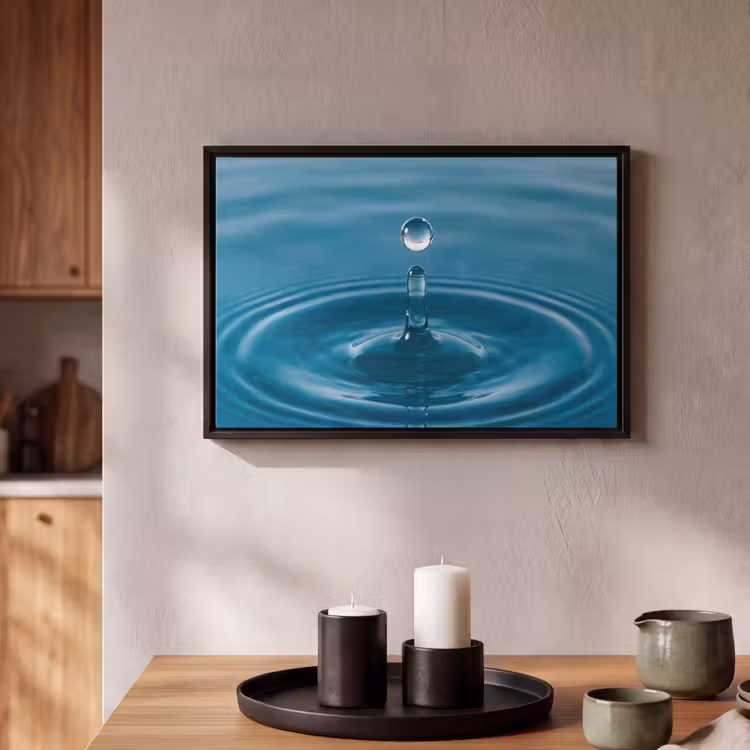 Canvas met lijst - Waterdruppel - Water - Oppervlakte — 2