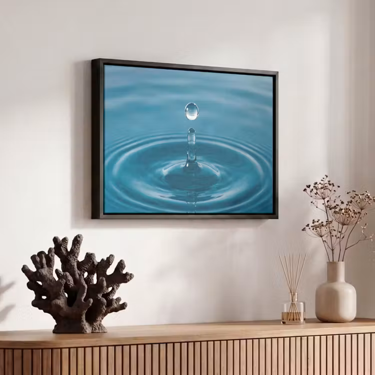 Canvas met lijst - Waterdruppel - Water - Oppervlakte — 6