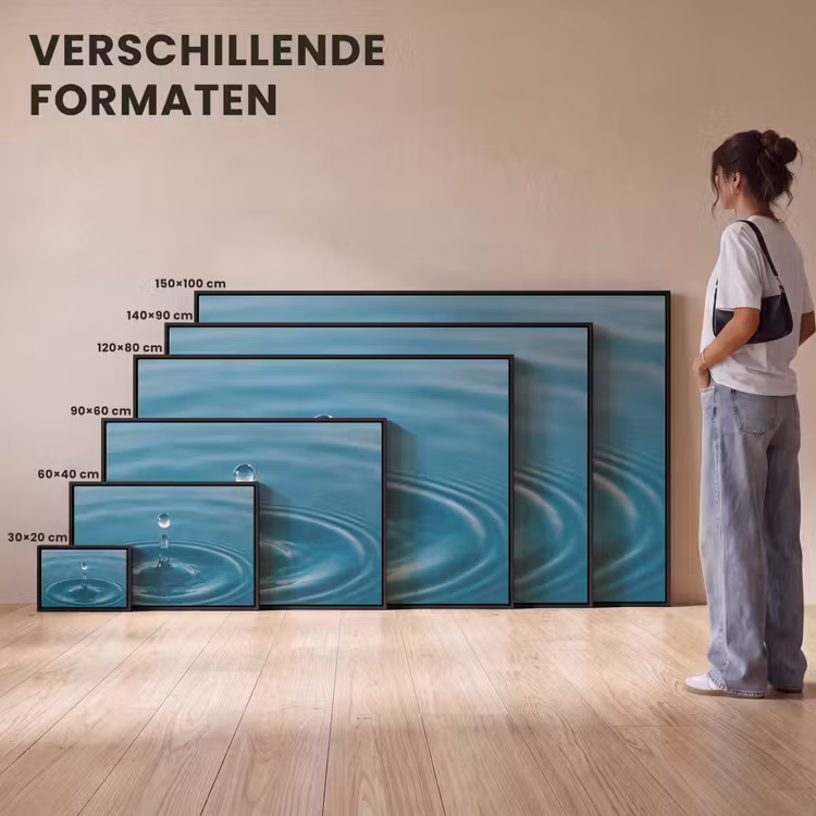 Canvas met lijst - Waterdruppel - Water - Oppervlakte — 7
