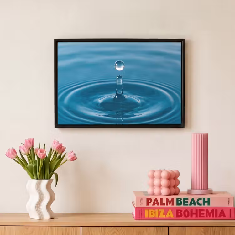 Canvas met lijst - Waterdruppel - Water - Oppervlakte — 8
