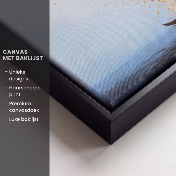 Canvas met lijst - Wolk - Confetti - Boot - Wateroppervlakte — 5