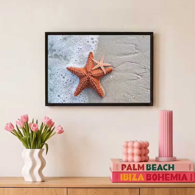 Canvas met lijst - Zeester - Strand - Zee — 8