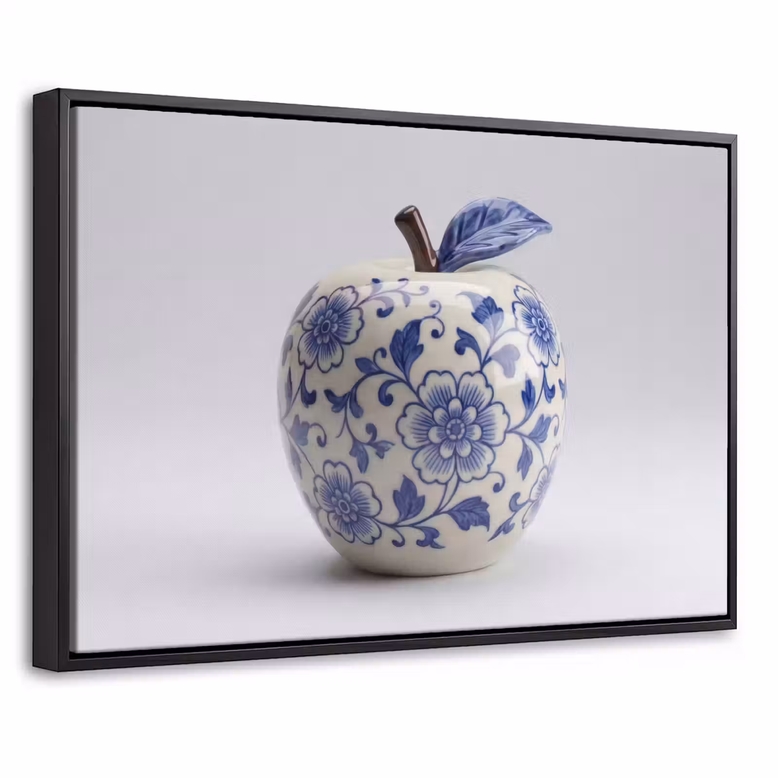 Canvas met lijst - Appel - Blauw - Klassiek — 1