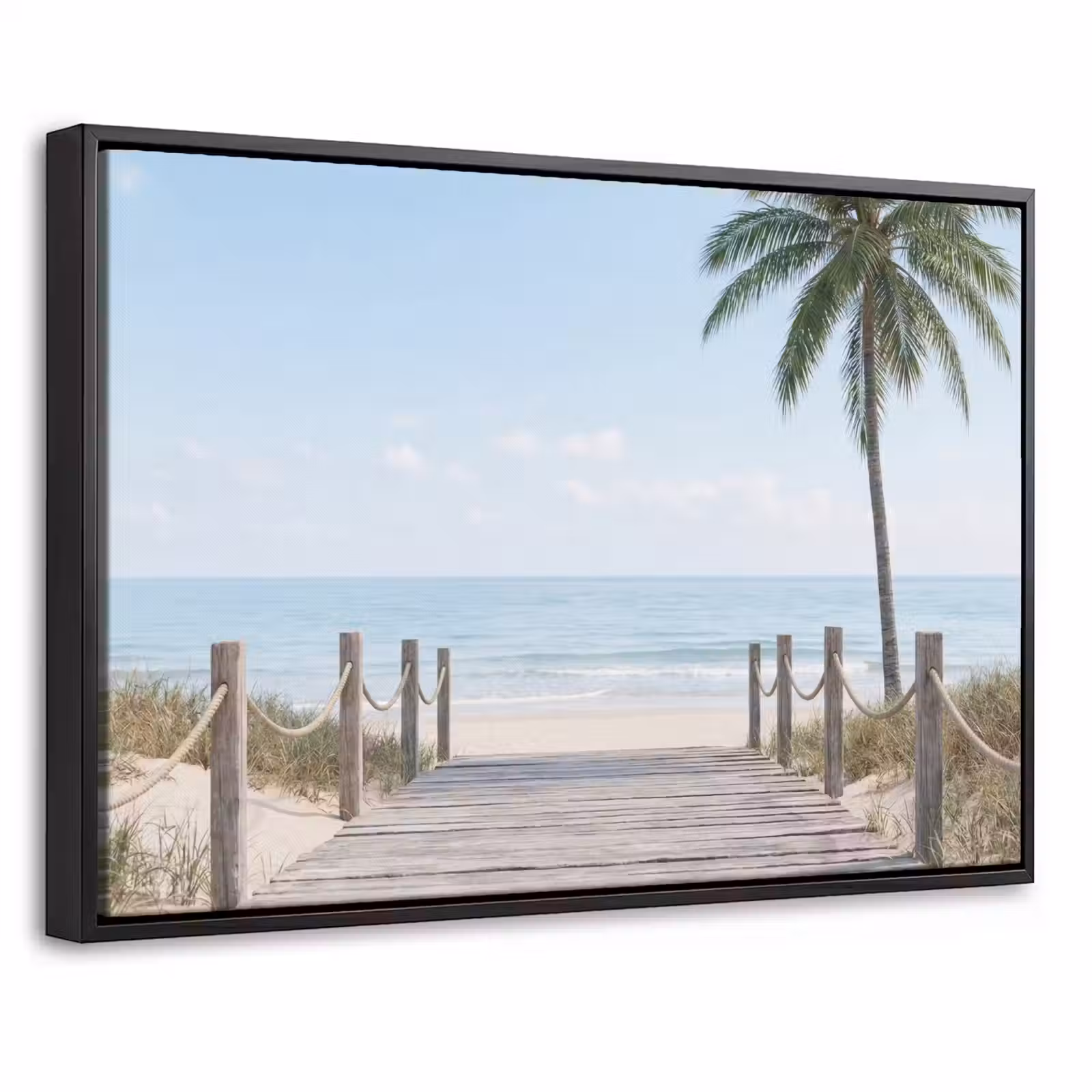 Canvas met lijst - Palmbomen - Pad - Horizon — 1