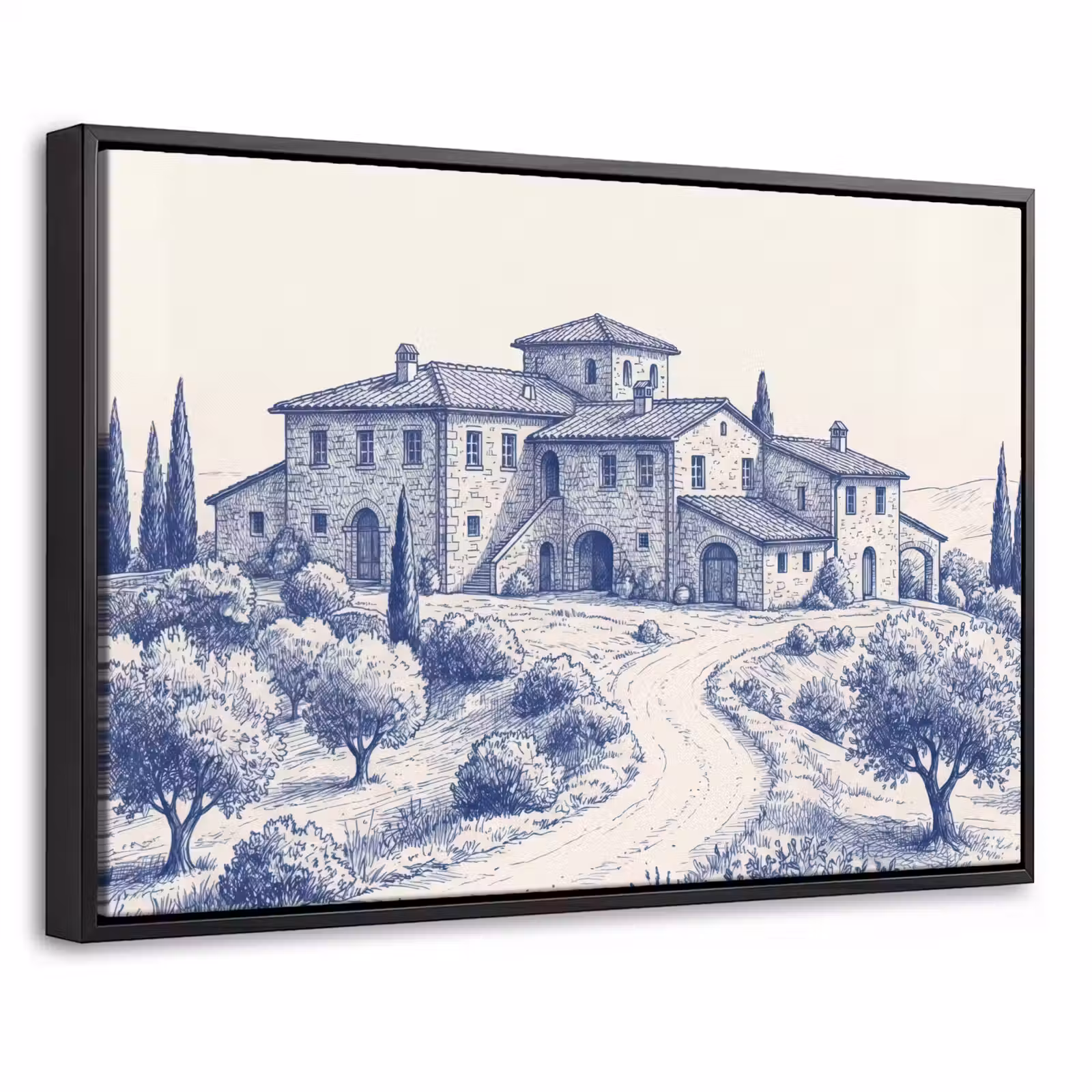 Canvas met lijst - Rustiek - Landgoed - Blauw — 1