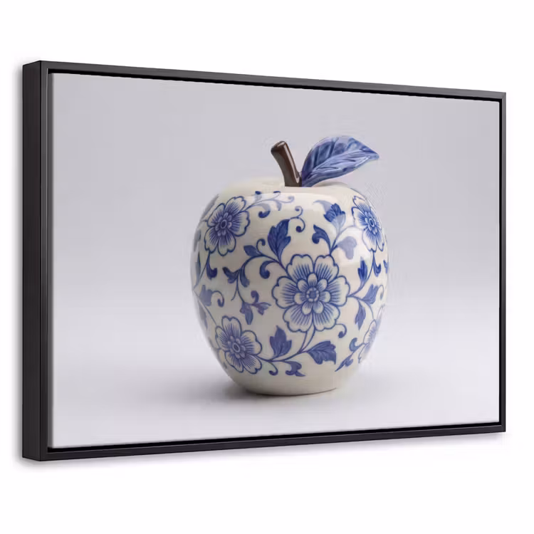 Canvas met lijst - Appel - Blauw - Klassiek — 1