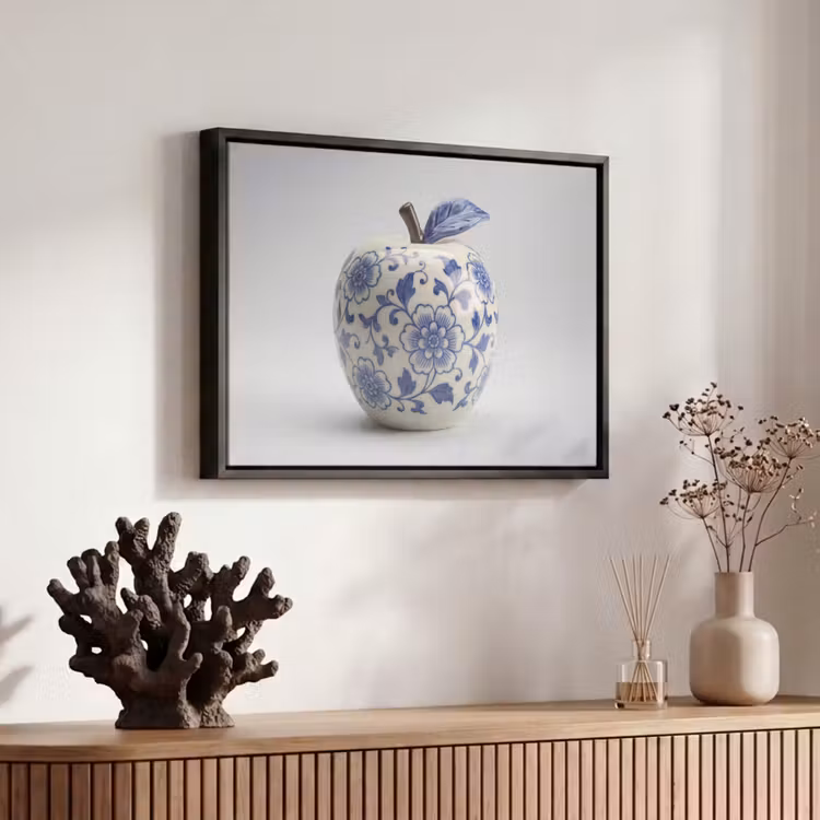 Canvas met lijst - Appel - Blauw - Klassiek — 6