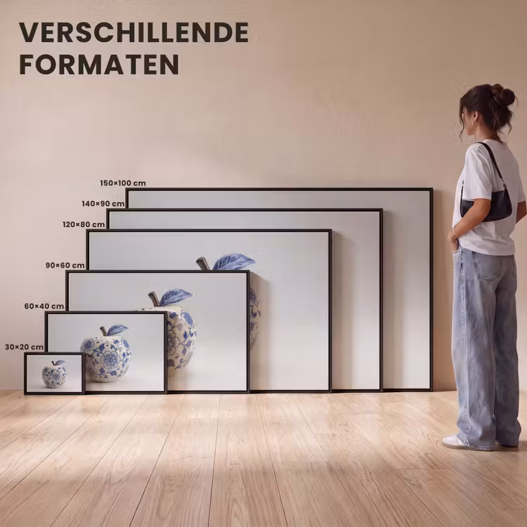 Canvas met lijst - Appel - Blauw - Klassiek — 7