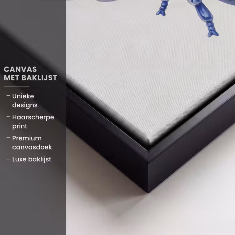 Canvas met lijst - Bij - Modern - Delfts - Blauw — 5
