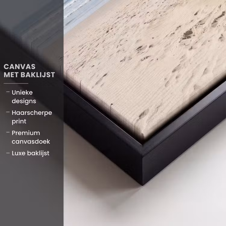 Canvas met lijst - Boot - Zandstrand - Zee — 5