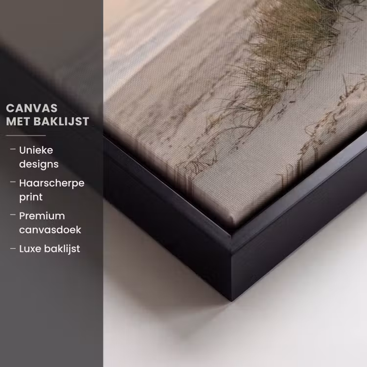 Canvas met lijst - Duinlandschap - Zonsondergang - Strand — 5