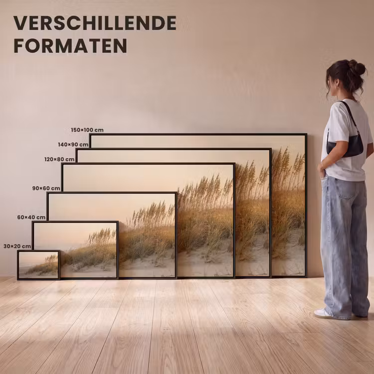 Canvas met lijst - Duinlandschap - Zonsondergang - Strand — 7