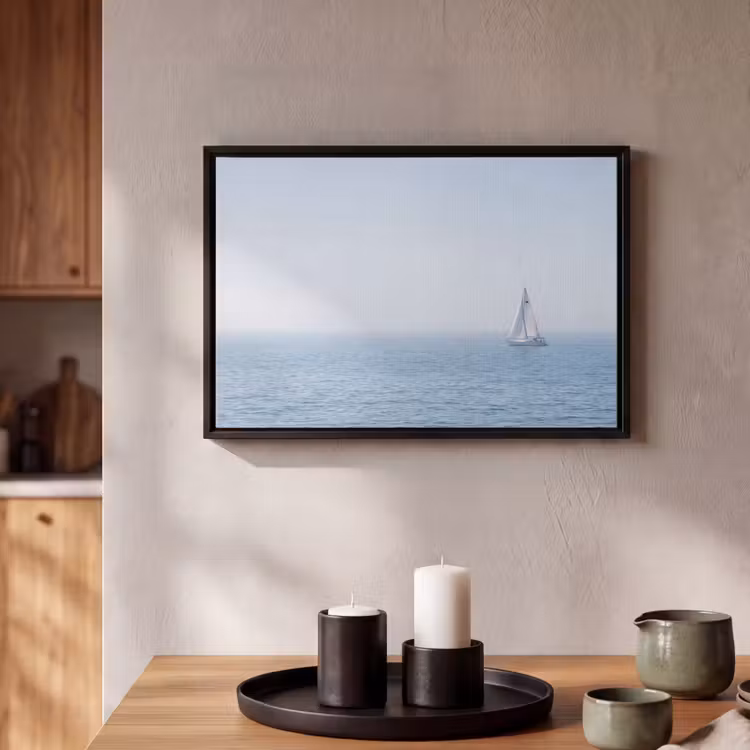 Canvas met lijst - Horizon - Zeilboot - Zee — 2