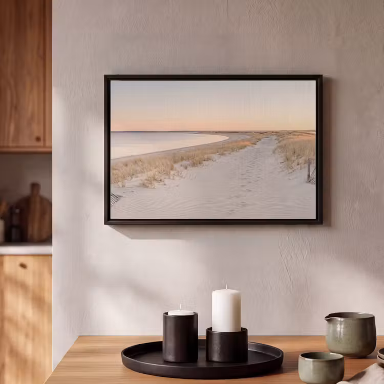 Canvas met lijst - Kustlijn - Horizon - Hek — 2