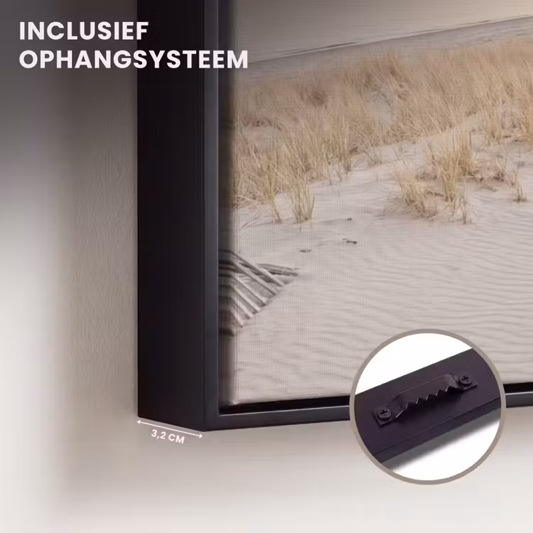 Canvas met lijst - Kustlijn - Horizon - Hek — 3