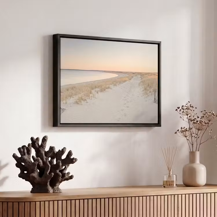 Canvas met lijst - Kustlijn - Horizon - Hek — 6