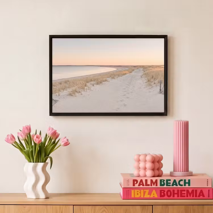 Canvas met lijst - Kustlijn - Horizon - Hek — 8