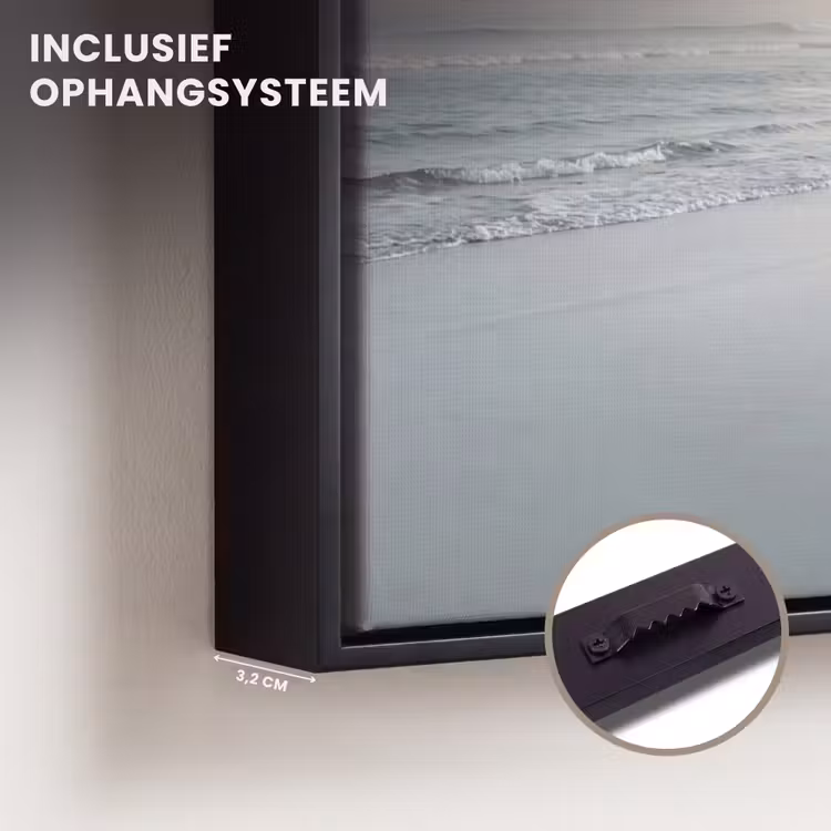 Canvas met lijst - Kustlijn - Strand - Oceaan — 3