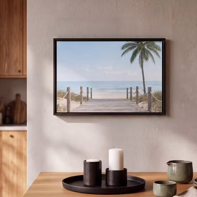 Canvas met lijst - Palmbomen - Pad - Horizon — 2