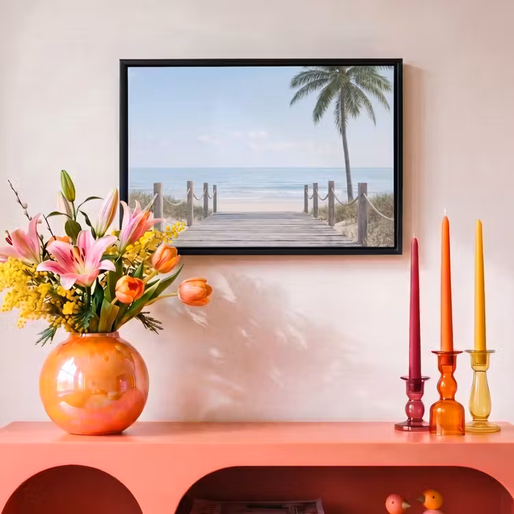 Canvas met lijst - Palmbomen - Pad - Horizon — 4