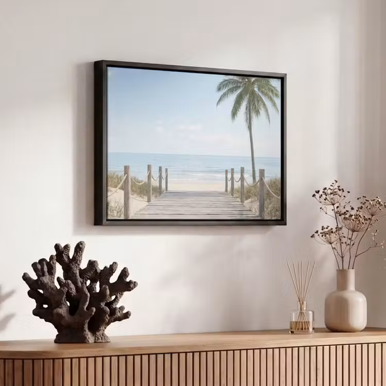 Canvas met lijst - Palmbomen - Pad - Horizon — 6