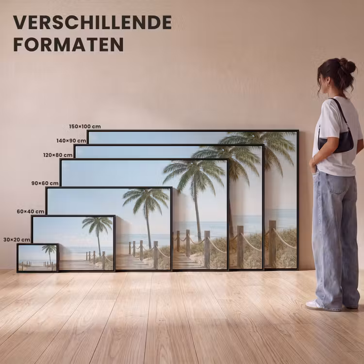Canvas met lijst - Palmbomen - Pad - Horizon — 7