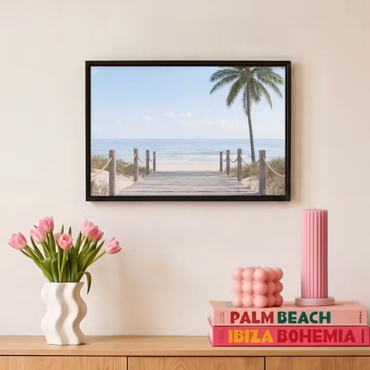 Canvas met lijst - Palmbomen - Pad - Horizon — 8