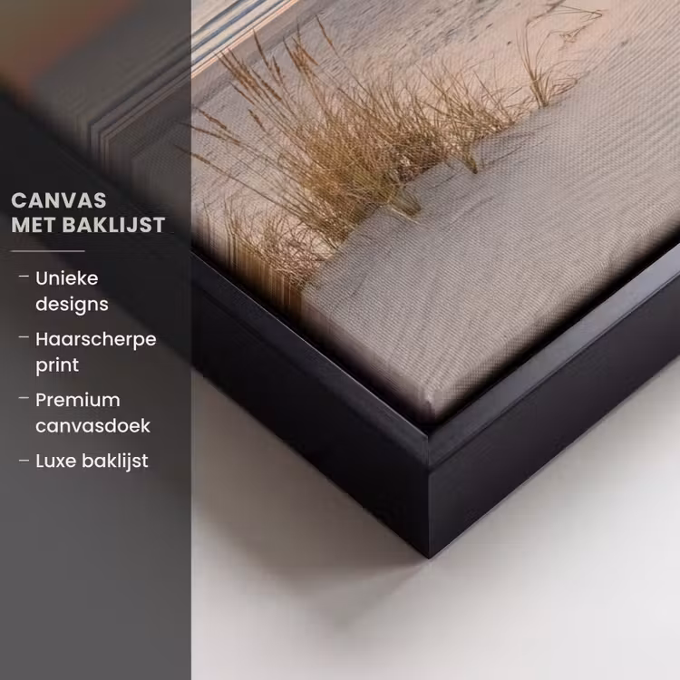 Canvas met lijst - Pier - Zonsondergang - Strand — 5