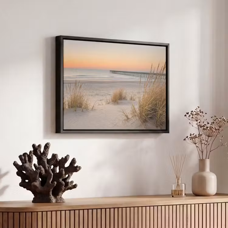 Canvas met lijst - Pier - Zonsondergang - Strand — 6