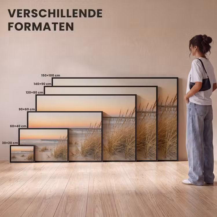 Canvas met lijst - Pier - Zonsondergang - Strand — 7