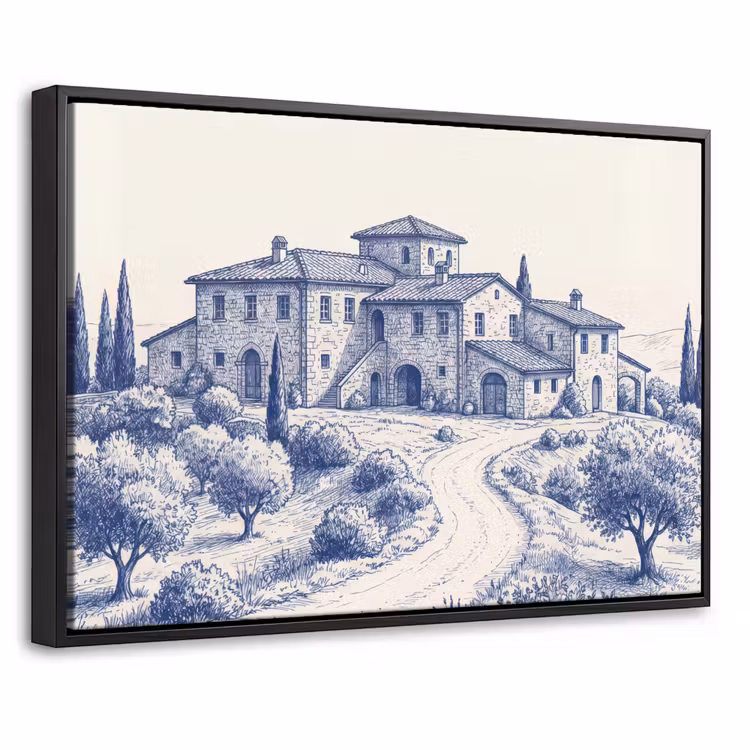 Canvas met lijst - Rustiek - Landgoed - Blauw — 1