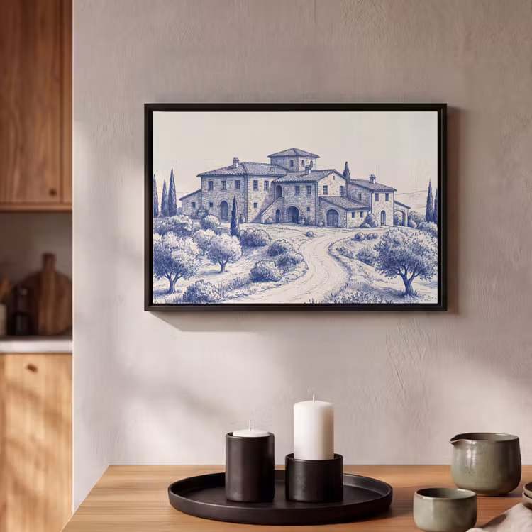 Canvas met lijst - Rustiek - Landgoed - Blauw — 2