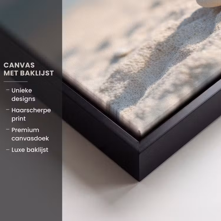 Canvas met lijst - Stenen - Stapel - Zand - Zee — 5