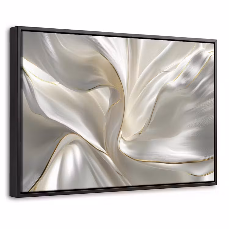Canvas met lijst - Stof - Plooien - Goud — 1