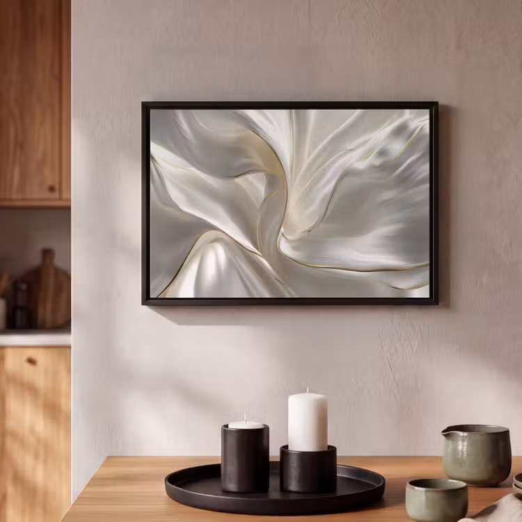 Canvas met lijst - Stof - Plooien - Goud — 2