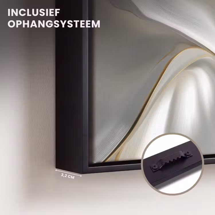 Canvas met lijst - Stof - Plooien - Goud — 3