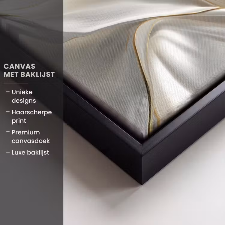 Canvas met lijst - Stof - Plooien - Goud — 5
