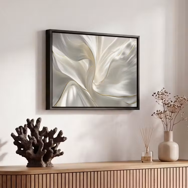 Canvas met lijst - Stof - Plooien - Goud — 6
