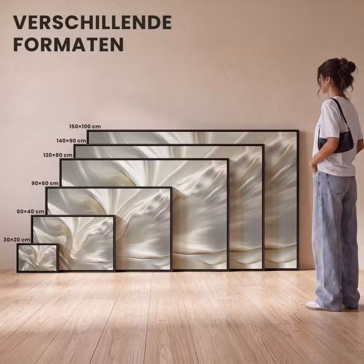 Canvas met lijst - Stof - Plooien - Goud — 7