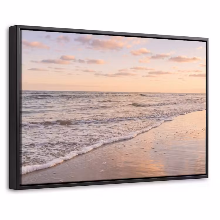 Canvas met lijst - Strand - Branding - Wolken — 1