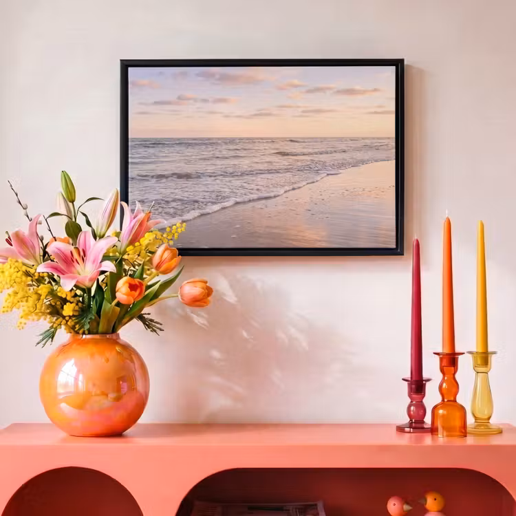Canvas met lijst - Strand - Branding - Wolken — 4