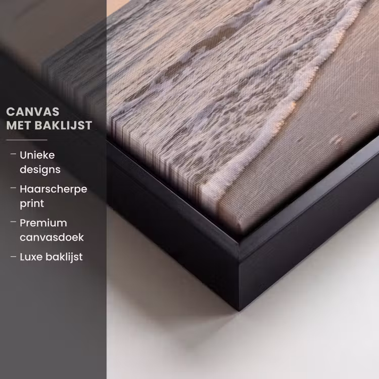 Canvas met lijst - Strand - Branding - Wolken — 5