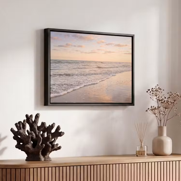Canvas met lijst - Strand - Branding - Wolken — 6