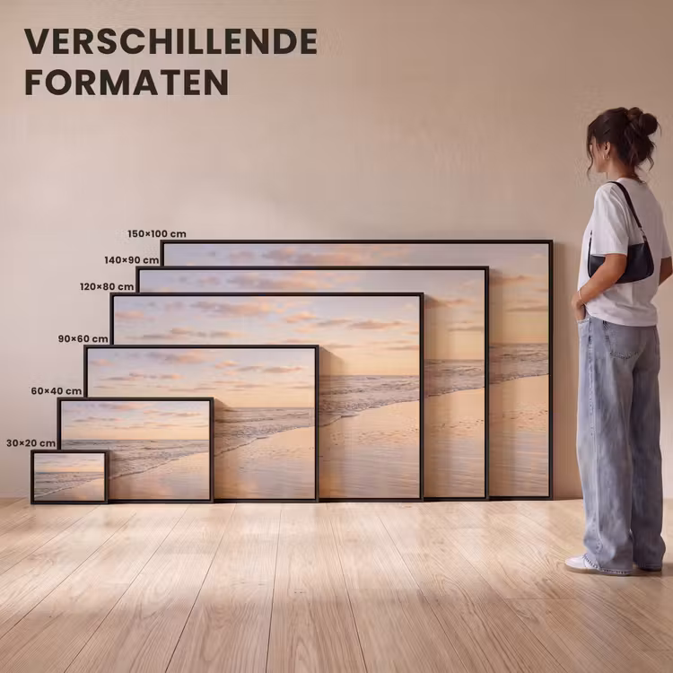 Canvas met lijst - Strand - Branding - Wolken — 7