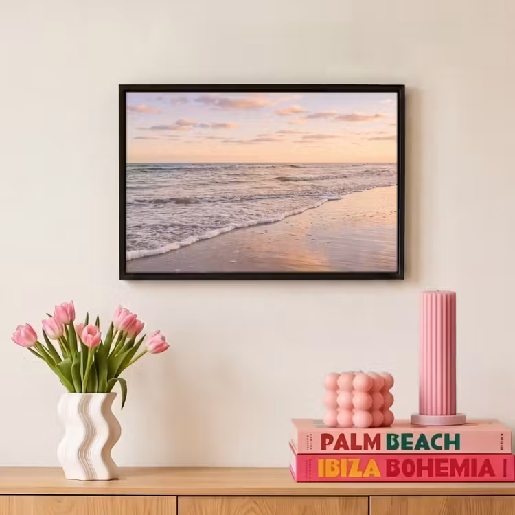 Canvas met lijst - Strand - Branding - Wolken — 8