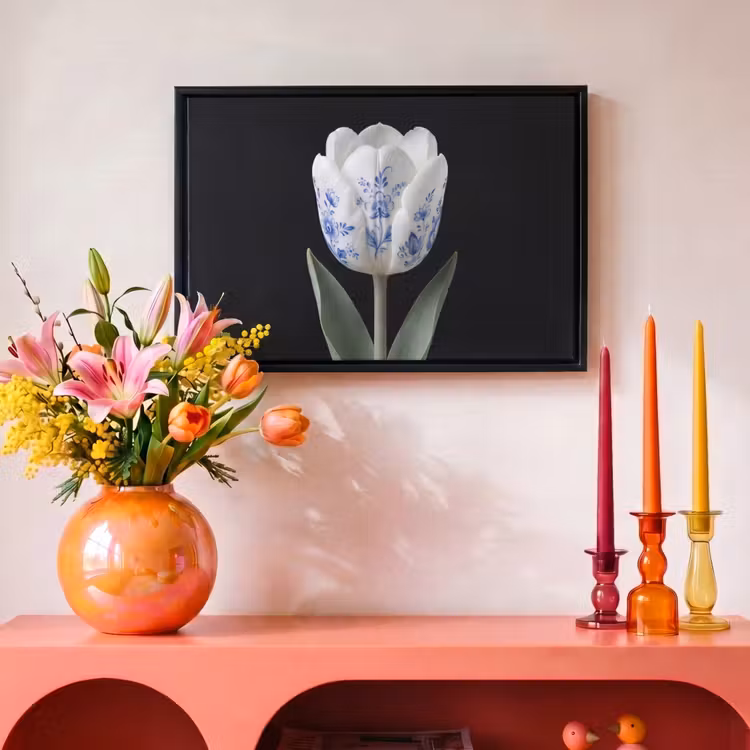 Canvas met lijst - Tulp - Patroon - Blauw — 4
