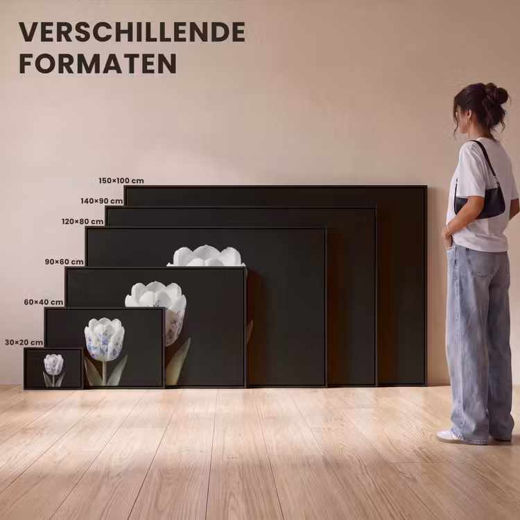Canvas met lijst - Tulp - Patroon - Blauw — 7