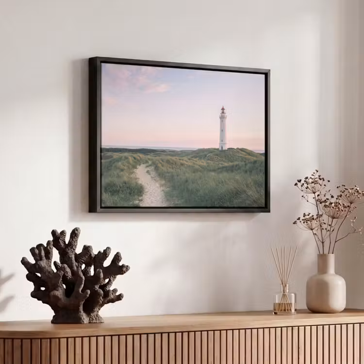 Canvas met lijst - Vuurtoren - Duinlandschap - Zee — 6