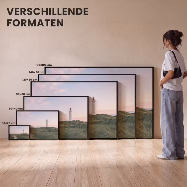 Canvas met lijst - Vuurtoren - Duinlandschap - Zee — 7